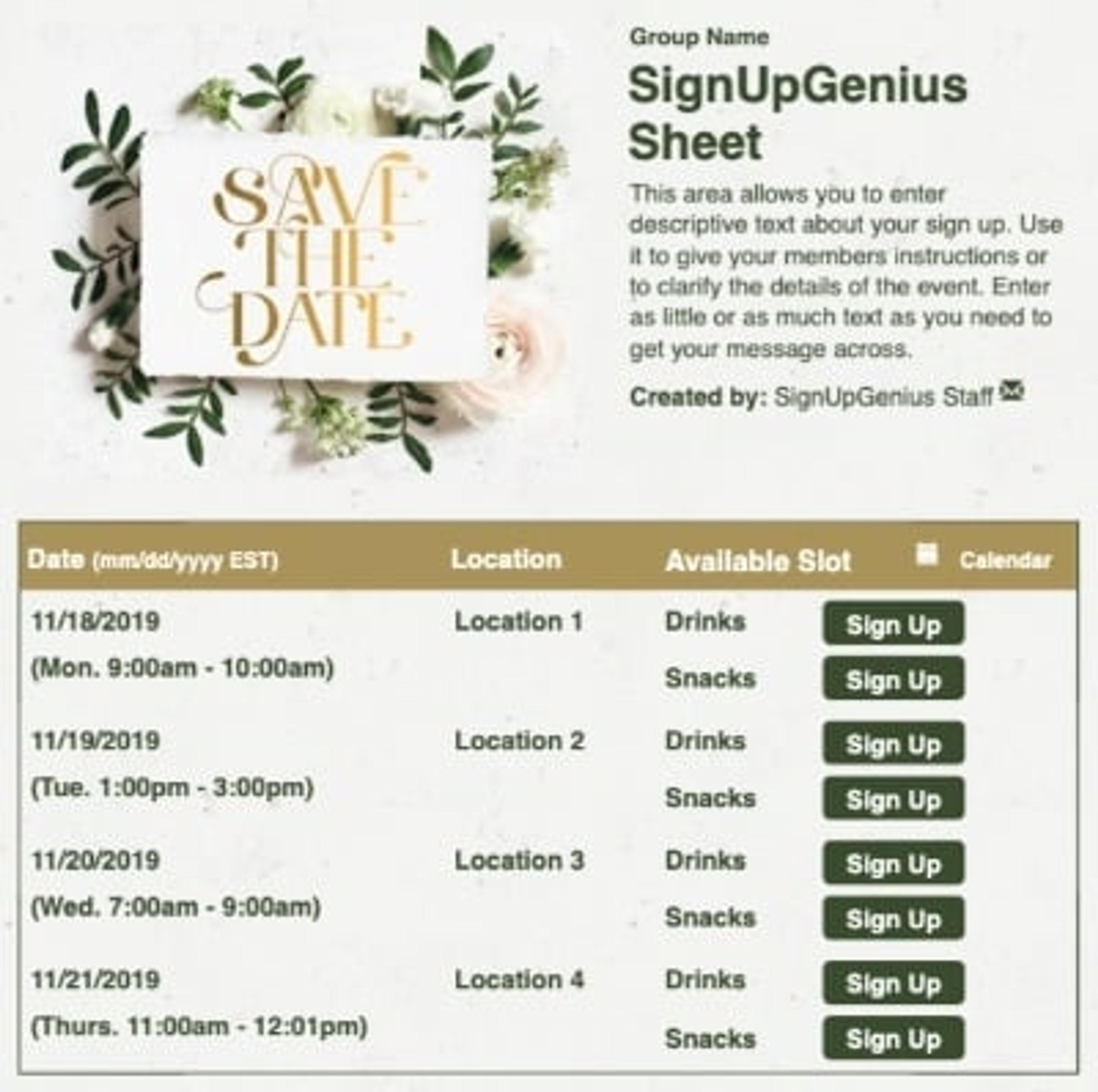 Floral Save the Date