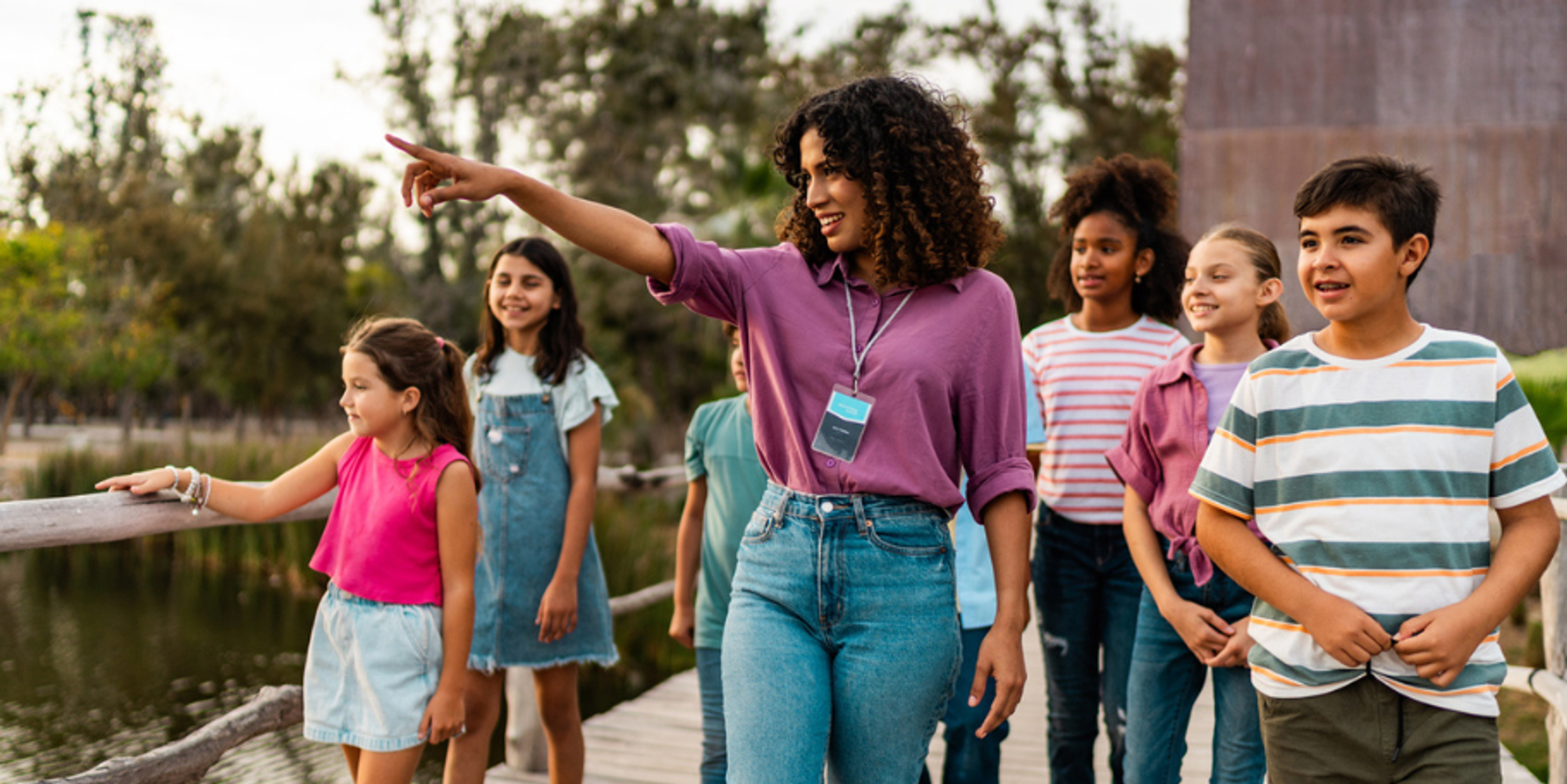 chaperone leading field trip