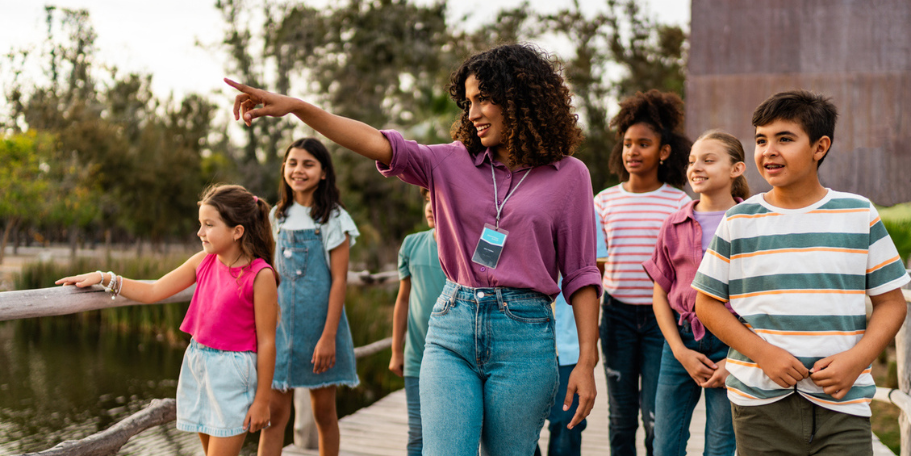 chaperone leading field trip