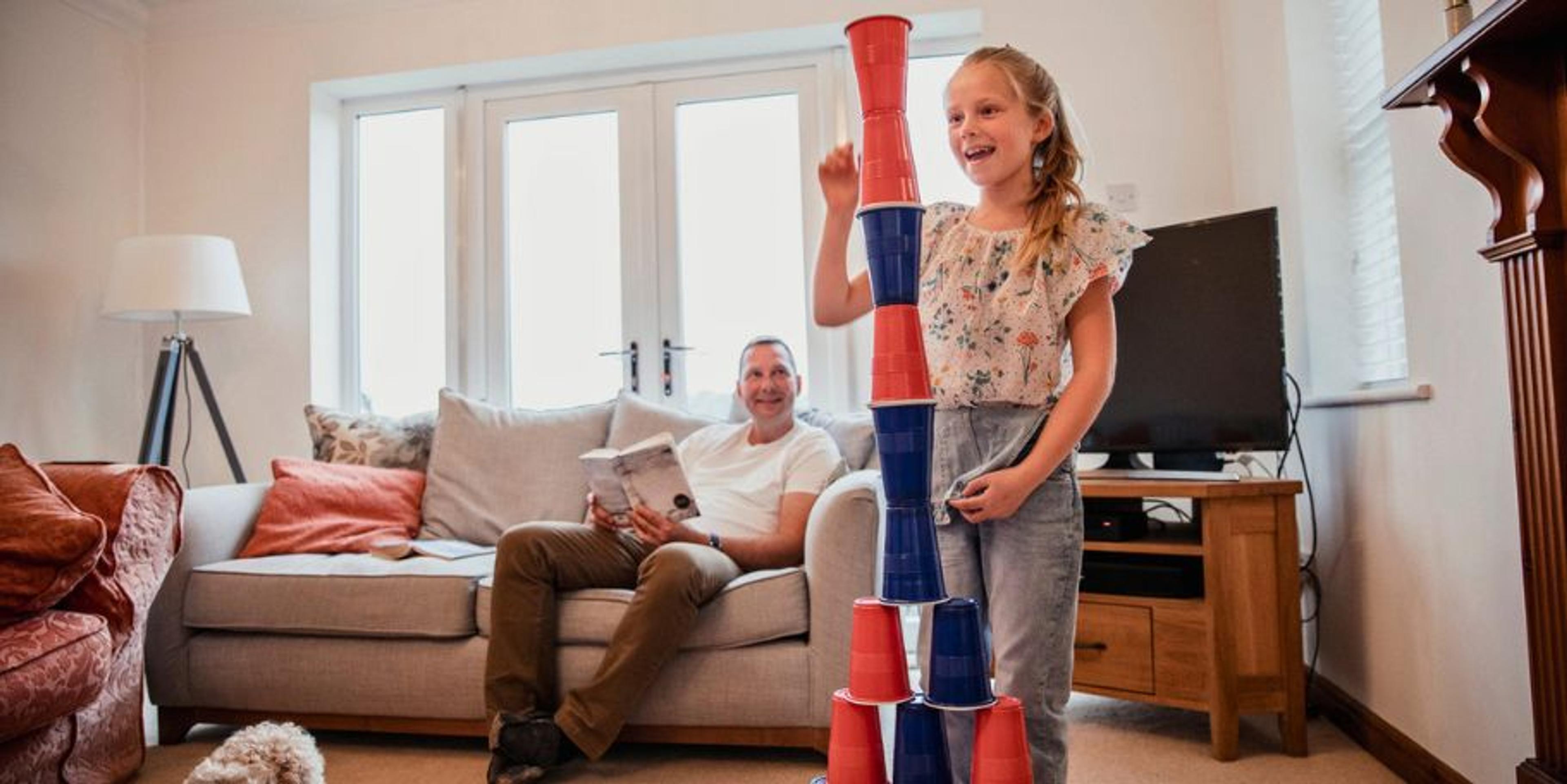 playing cup stack game