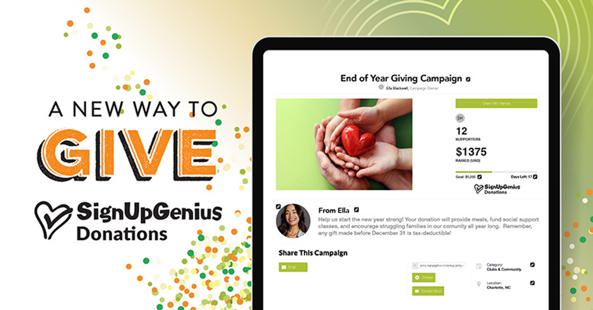 Introducing: SignUpGenius Donations