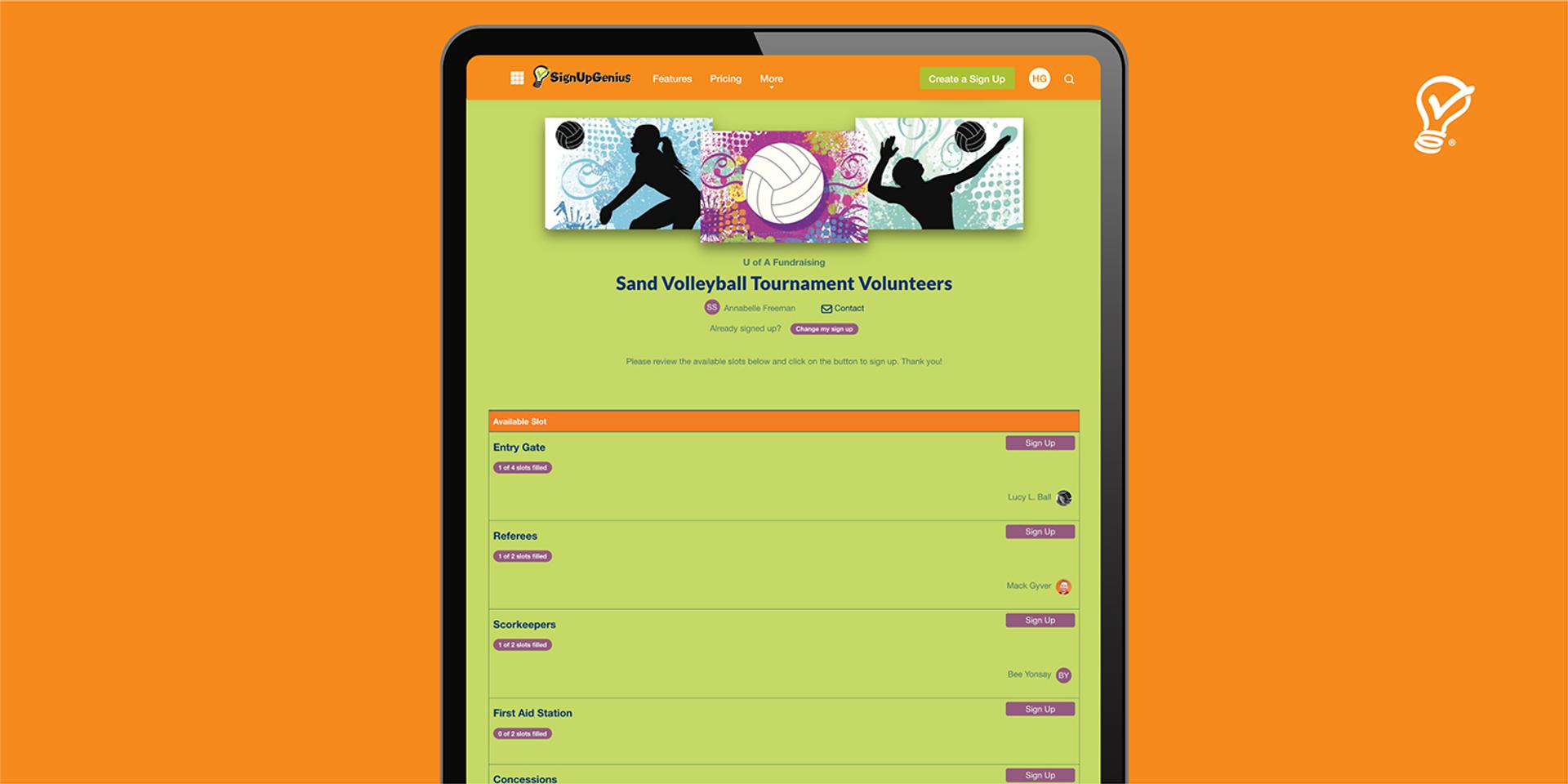 Volleyball Tournament Volunteers Sign Up