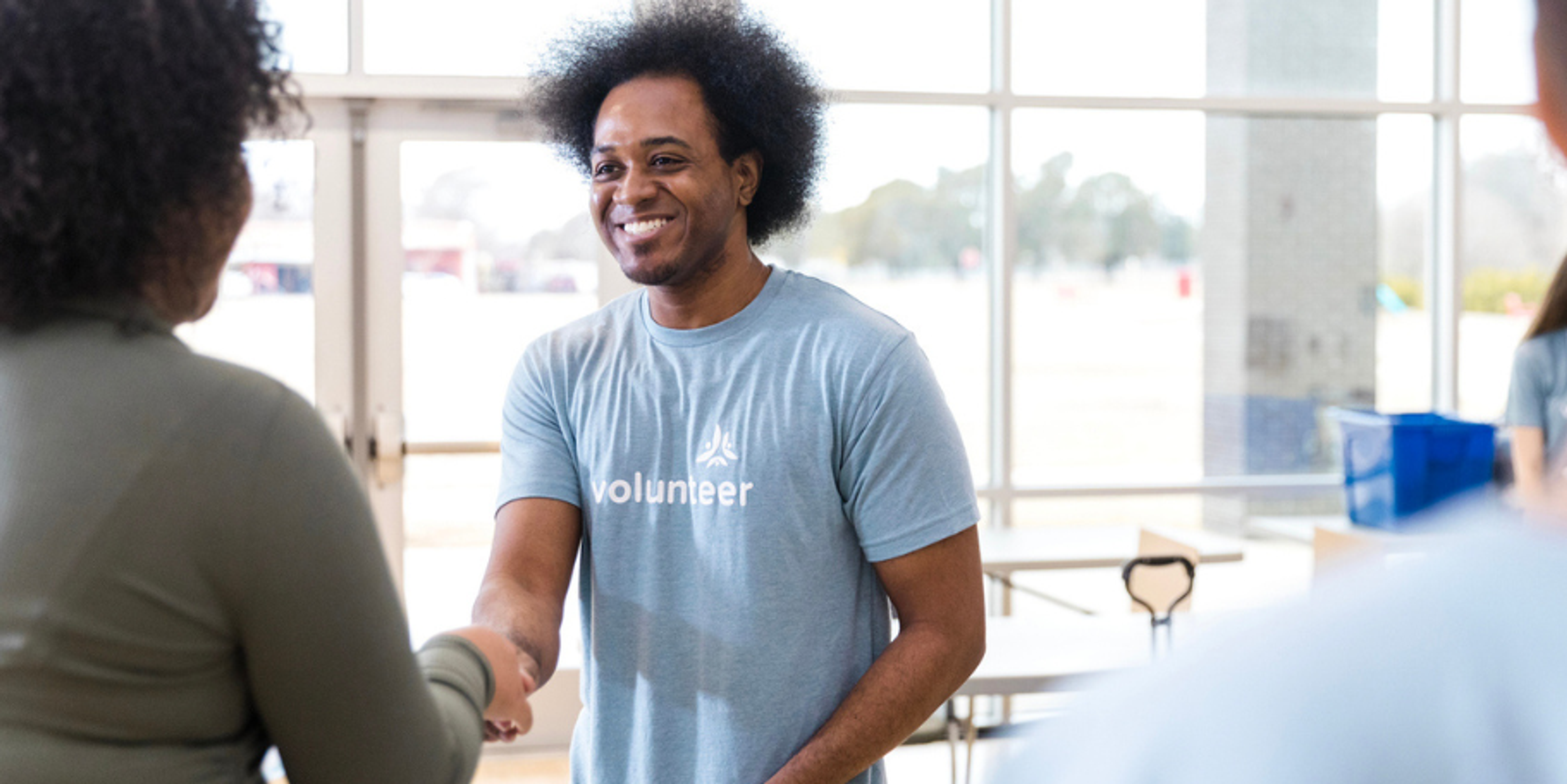thanking a volunteer