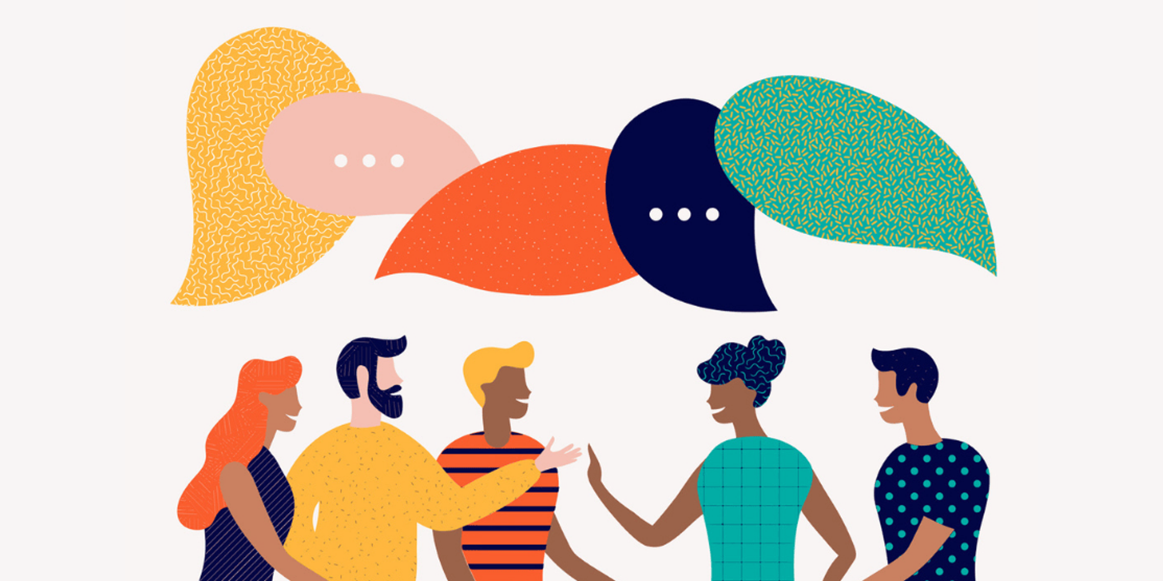 people in a group asking questions