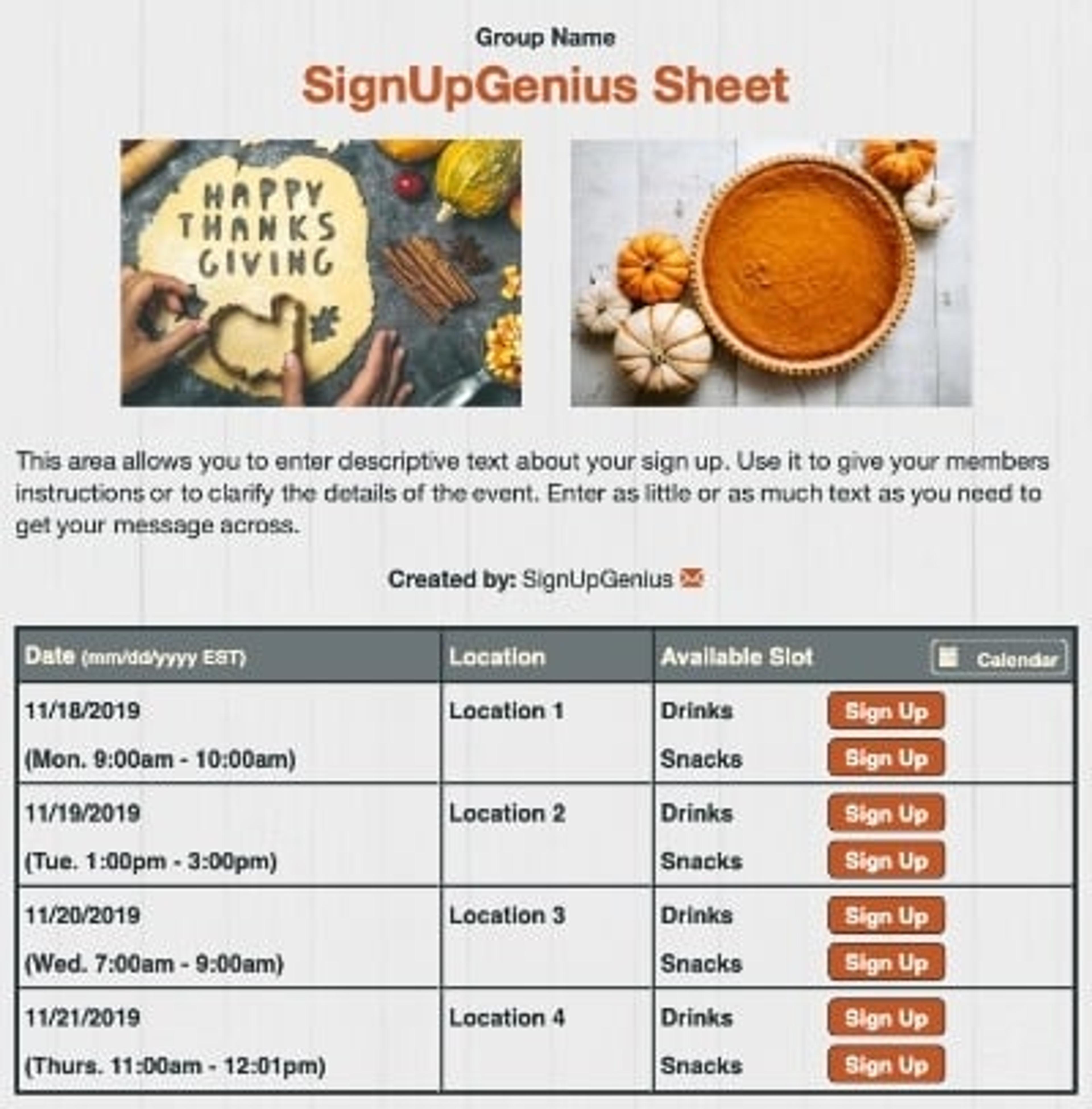 Happy Thanksgiving Food