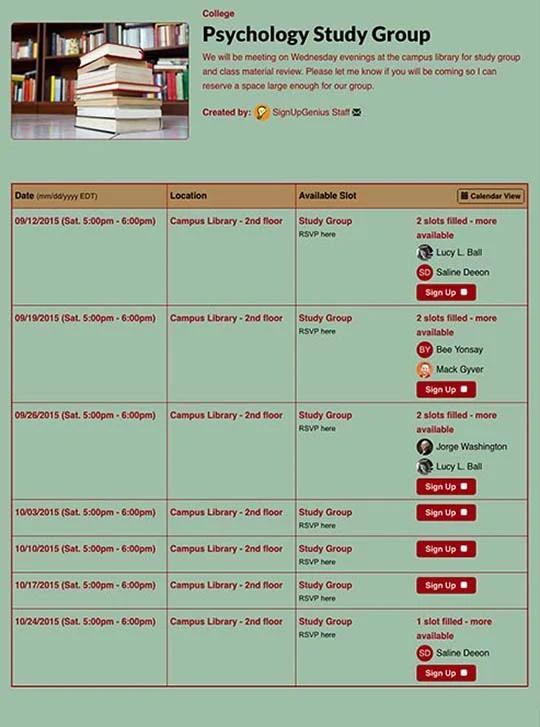 Coordinate Study Groups