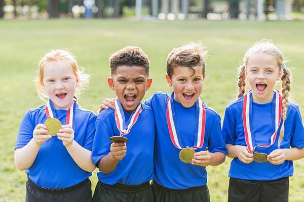 Kids with medals