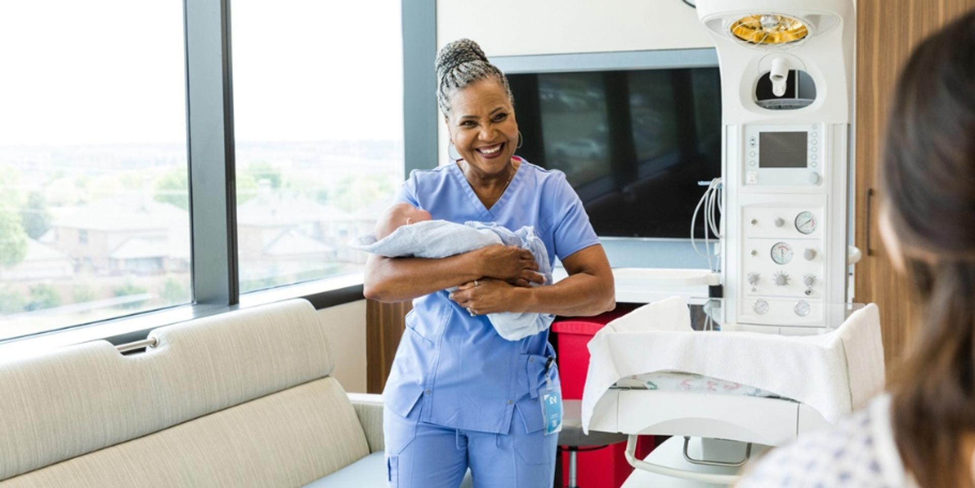 nurse on tablet