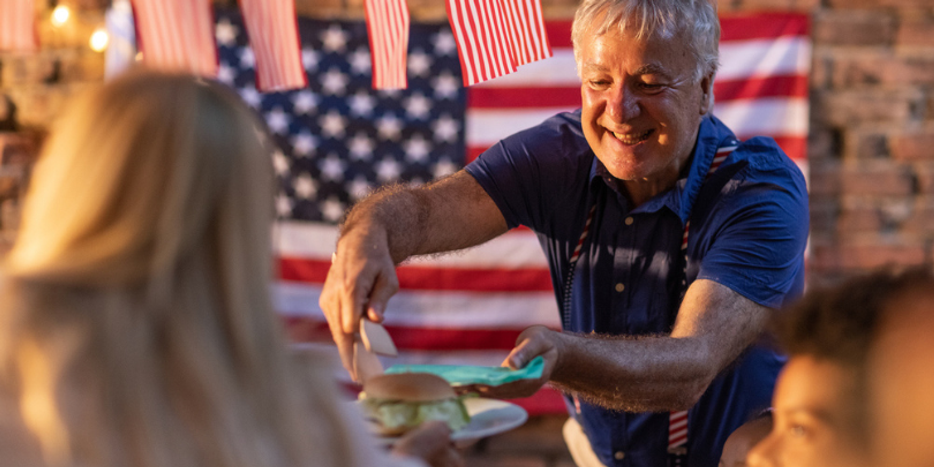 serving food at memorial day party