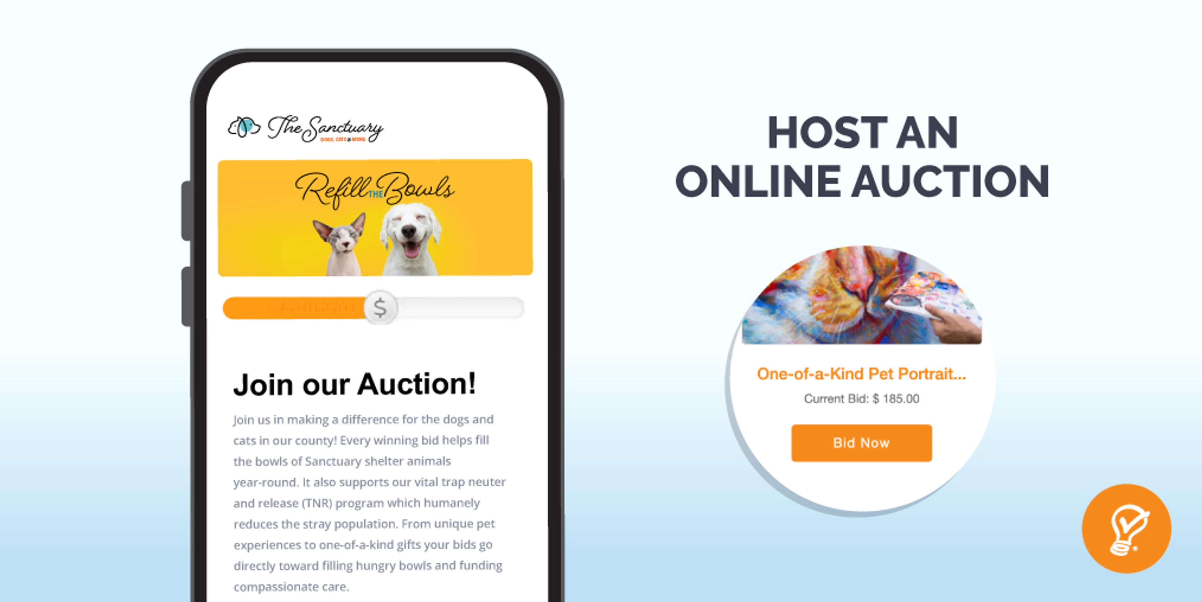 SignUpGenius Auctions on a phone