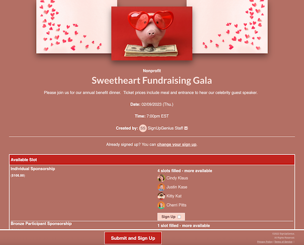gala sign up