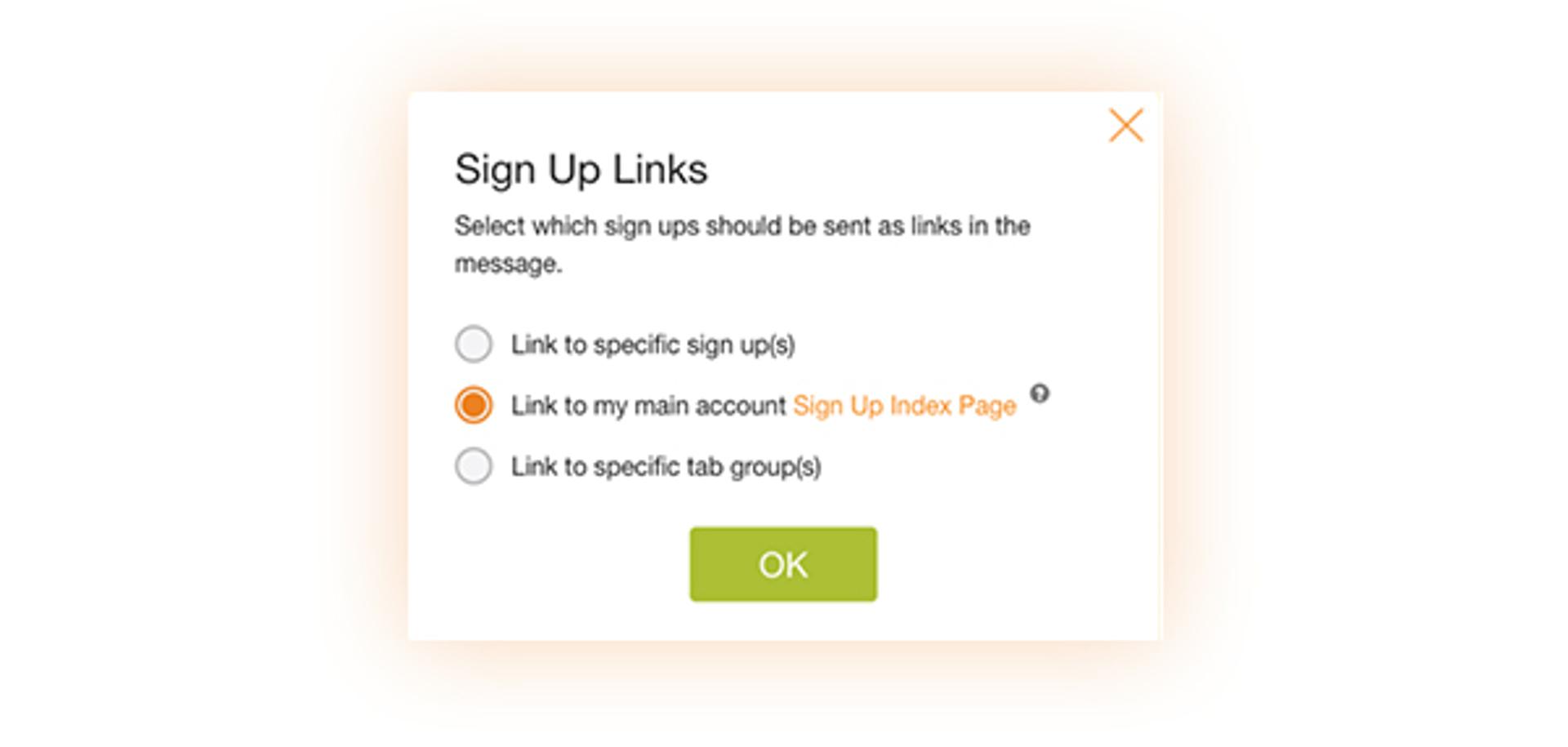 sign up links