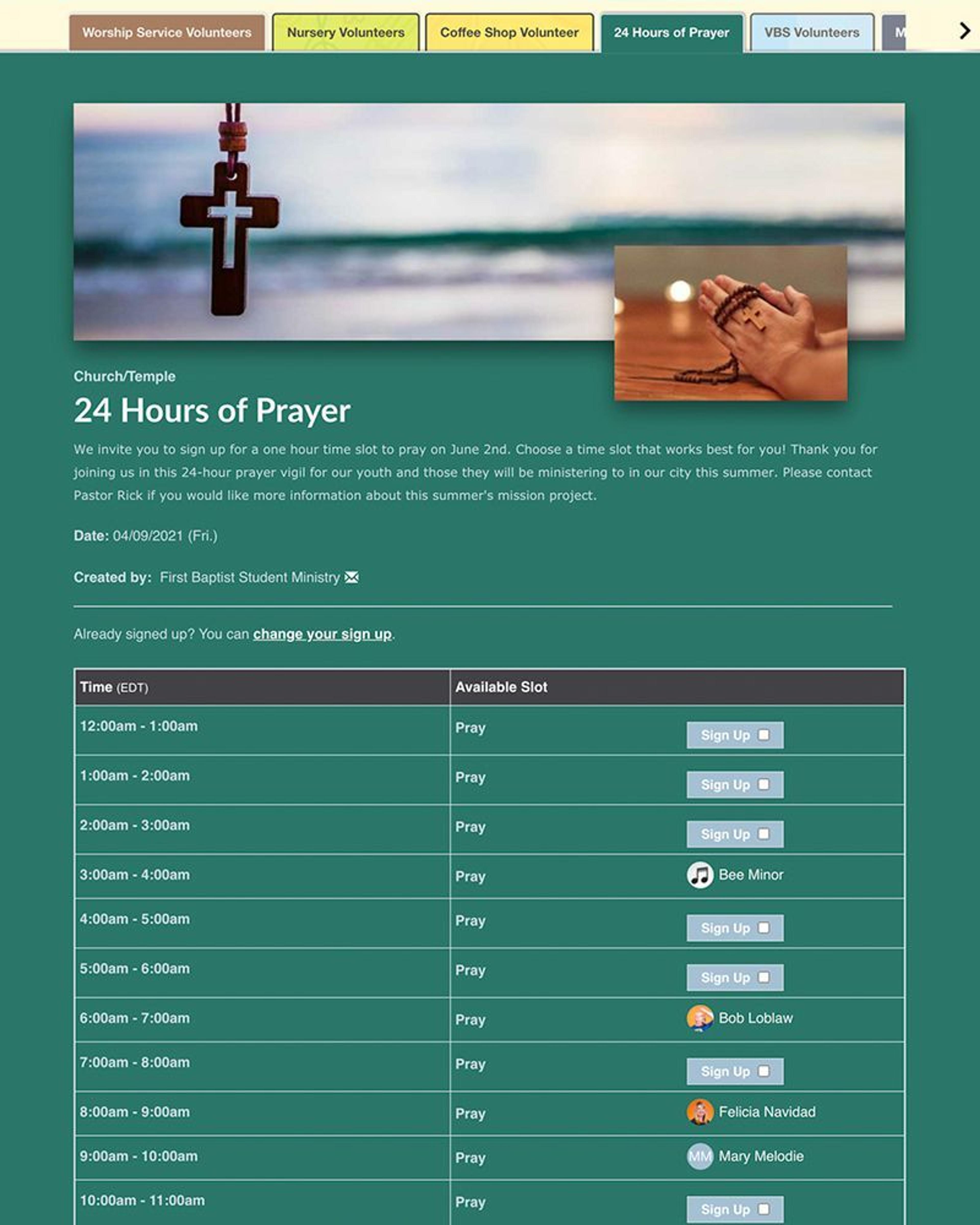 Organize church events.