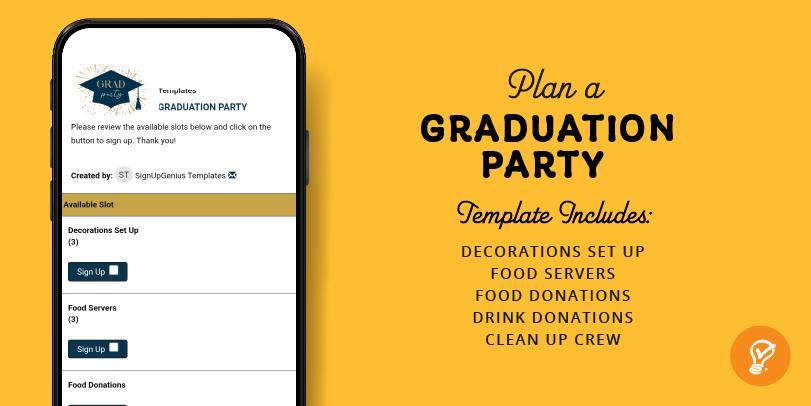 Graduation party sign up template