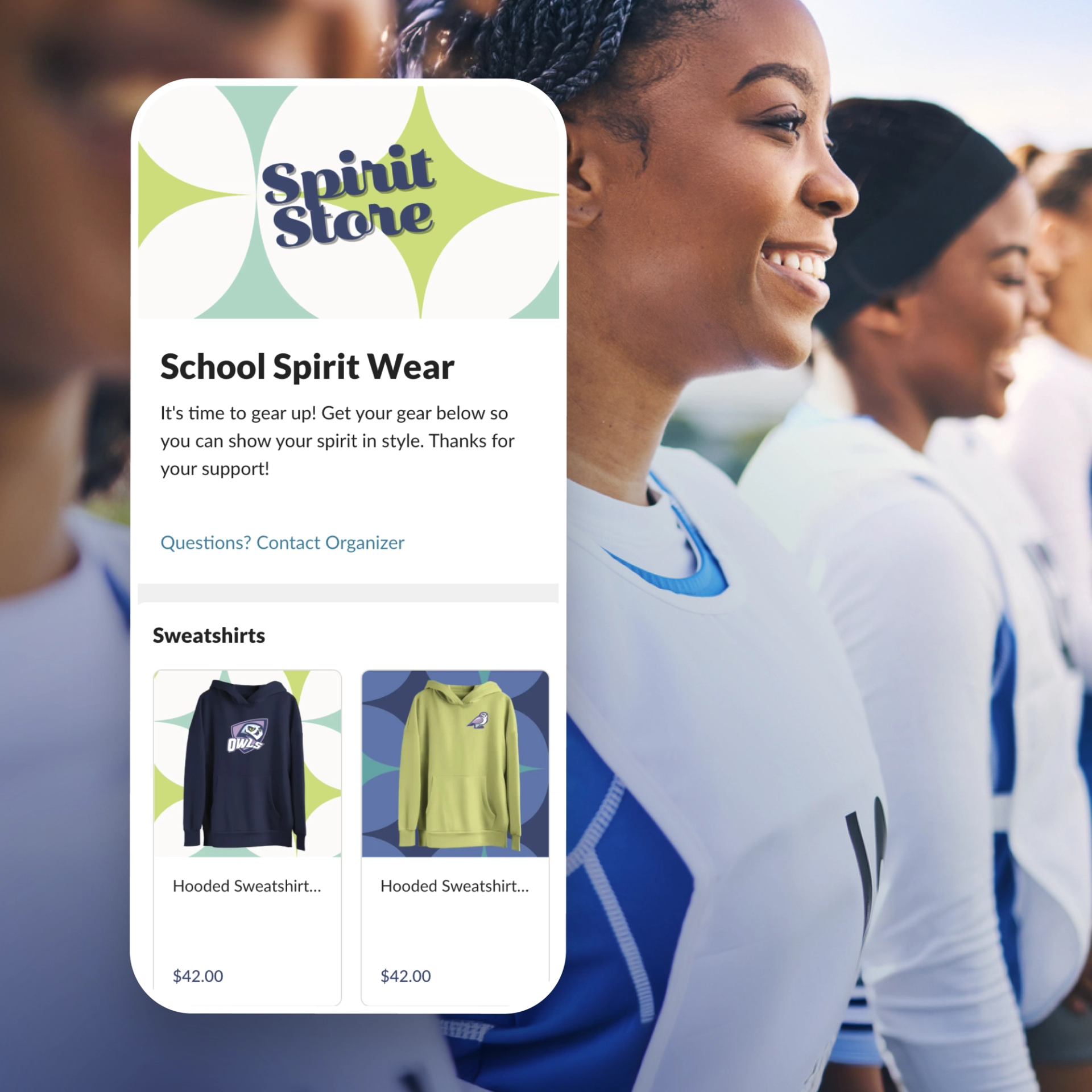 UI example school spirit wear online store