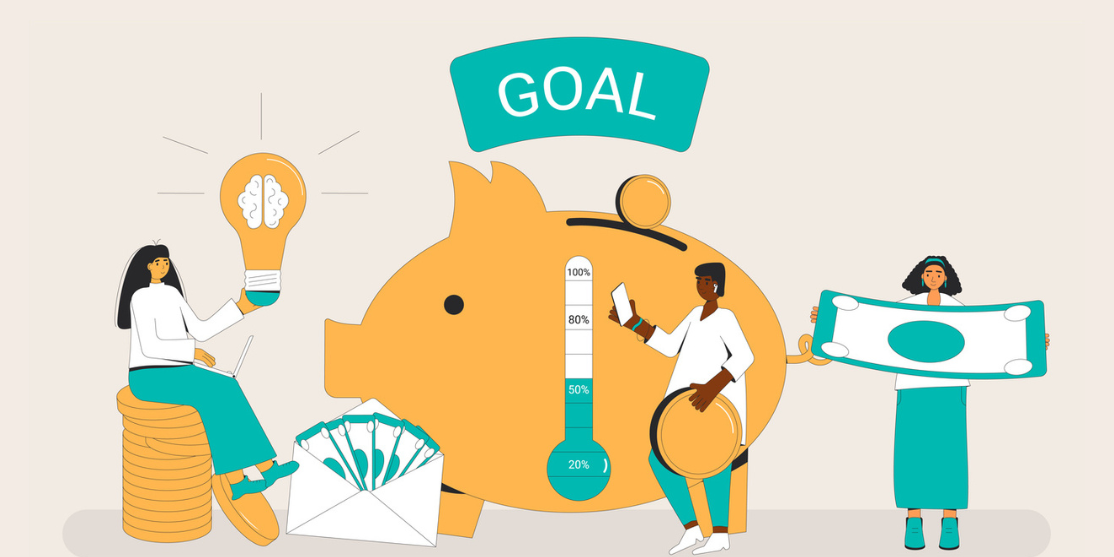 people running a fundraiser