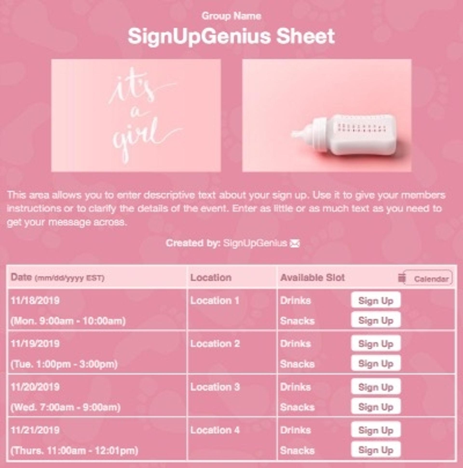 Baby Shower Pink