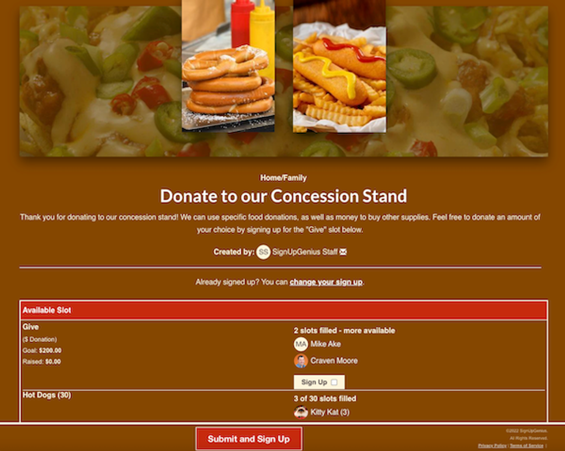 concession stand sign up