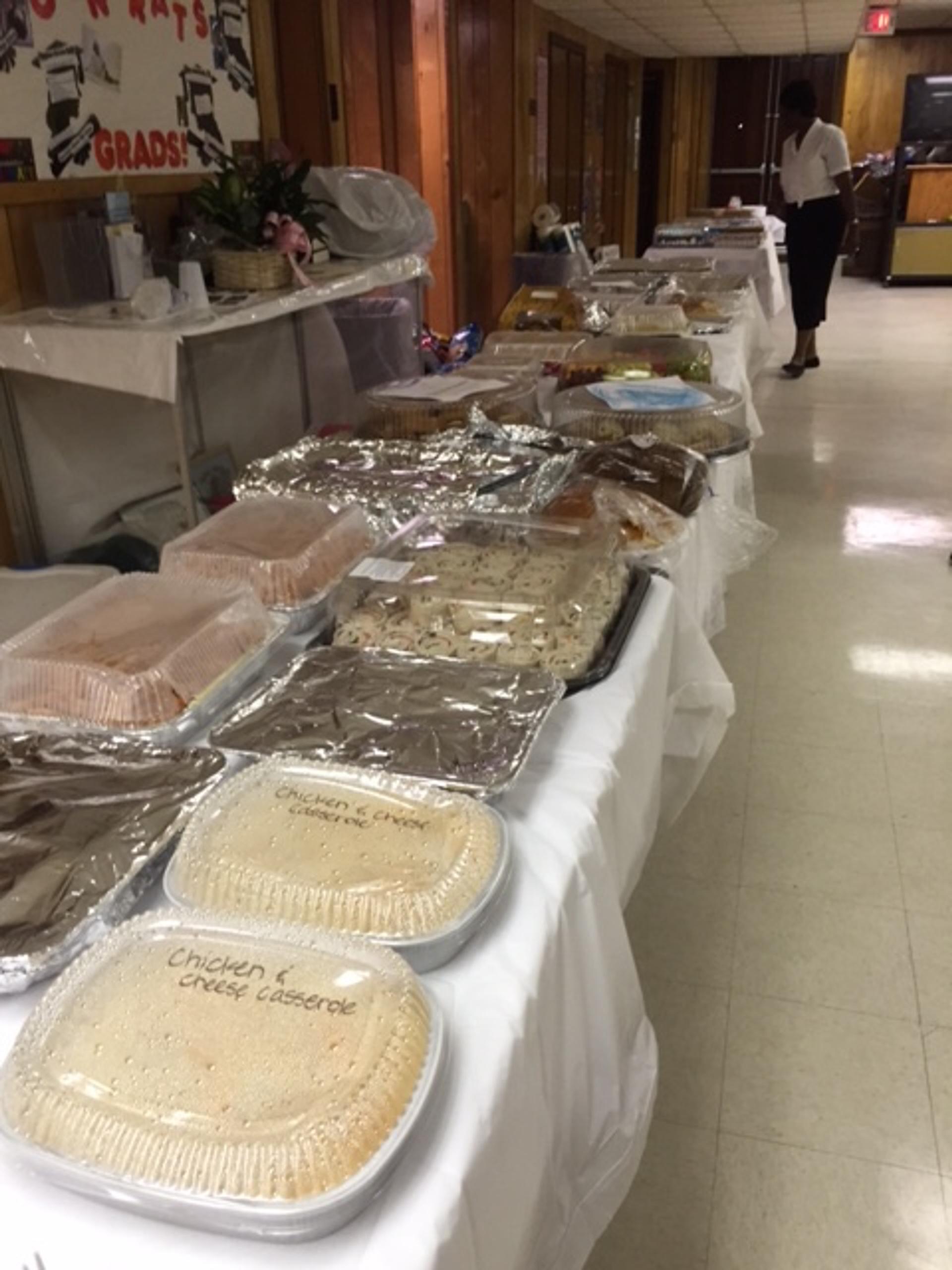 Food on tables