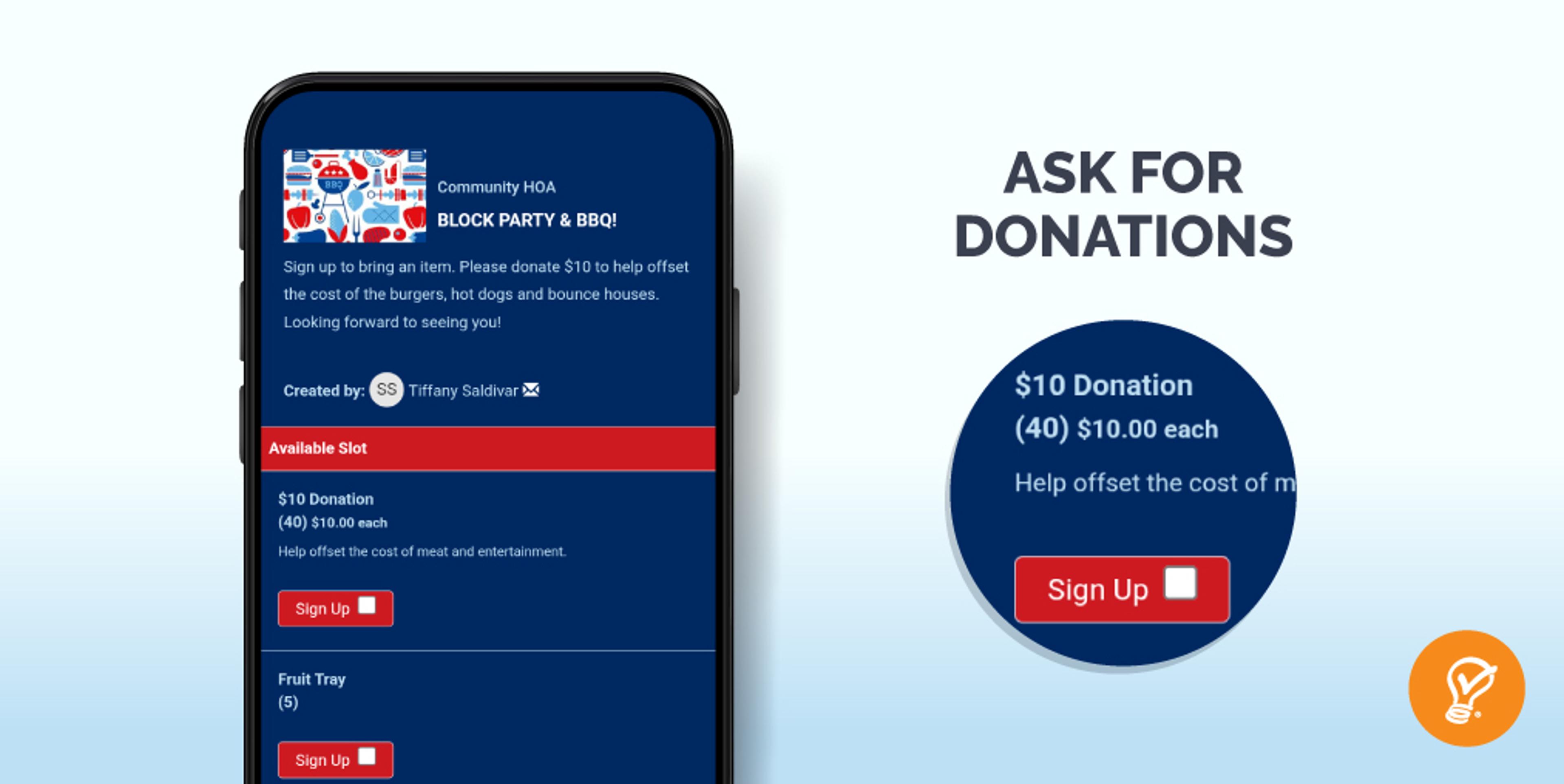 Summer barbeque and block party sign up