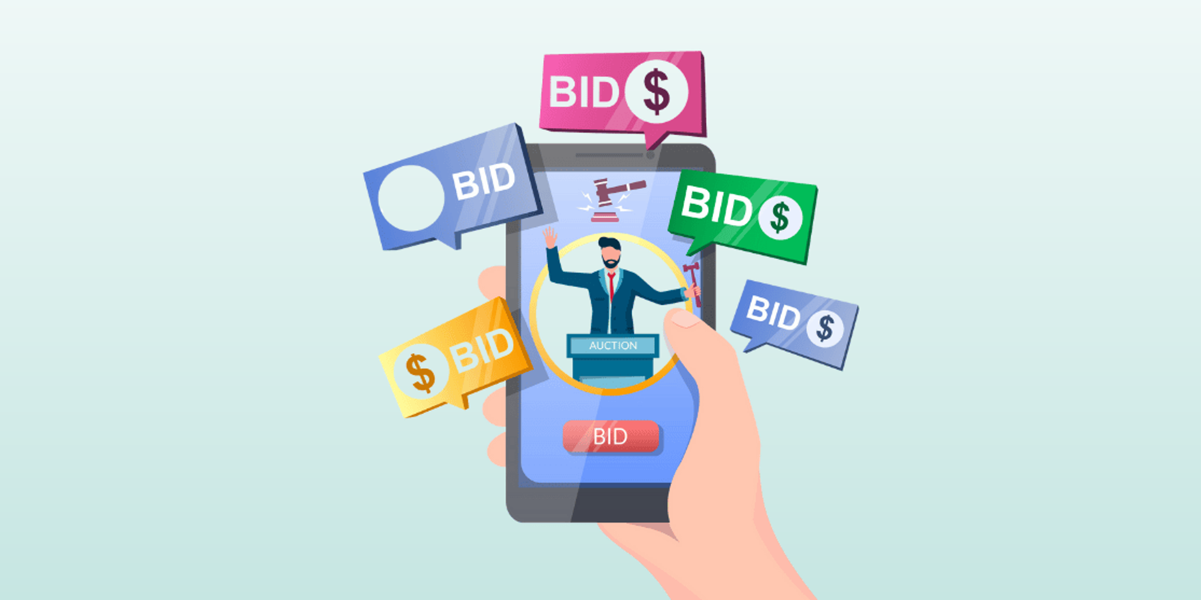 bidding on auction items with mobile phone