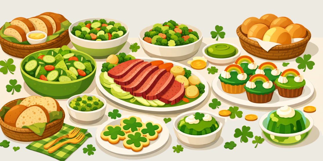 st patricks day potluck spread