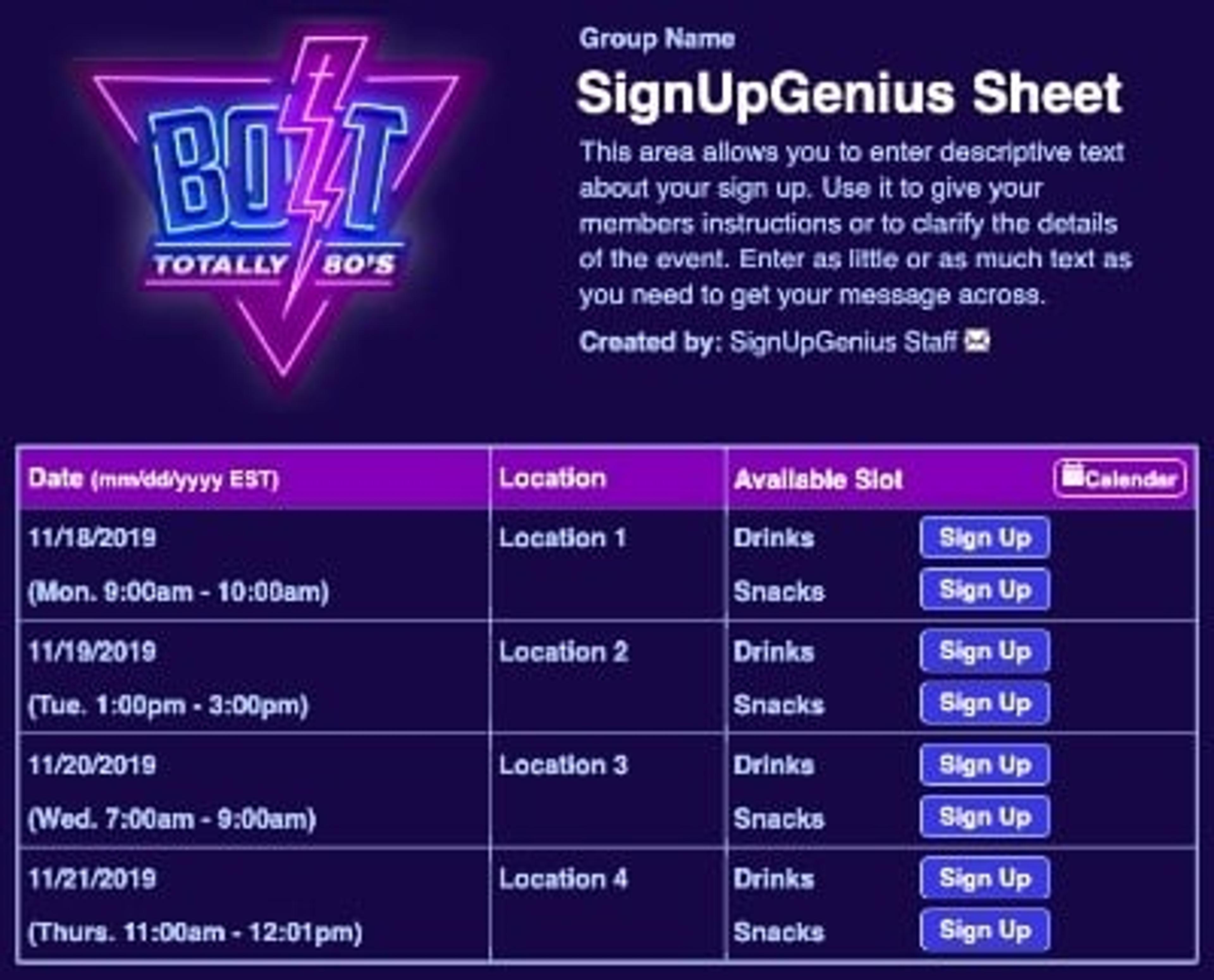 Bolt VBS Totally 80s 1