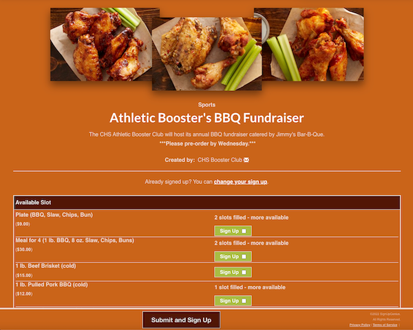 fundraiser sign up