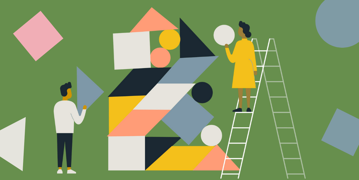 people planning and organizing shapes