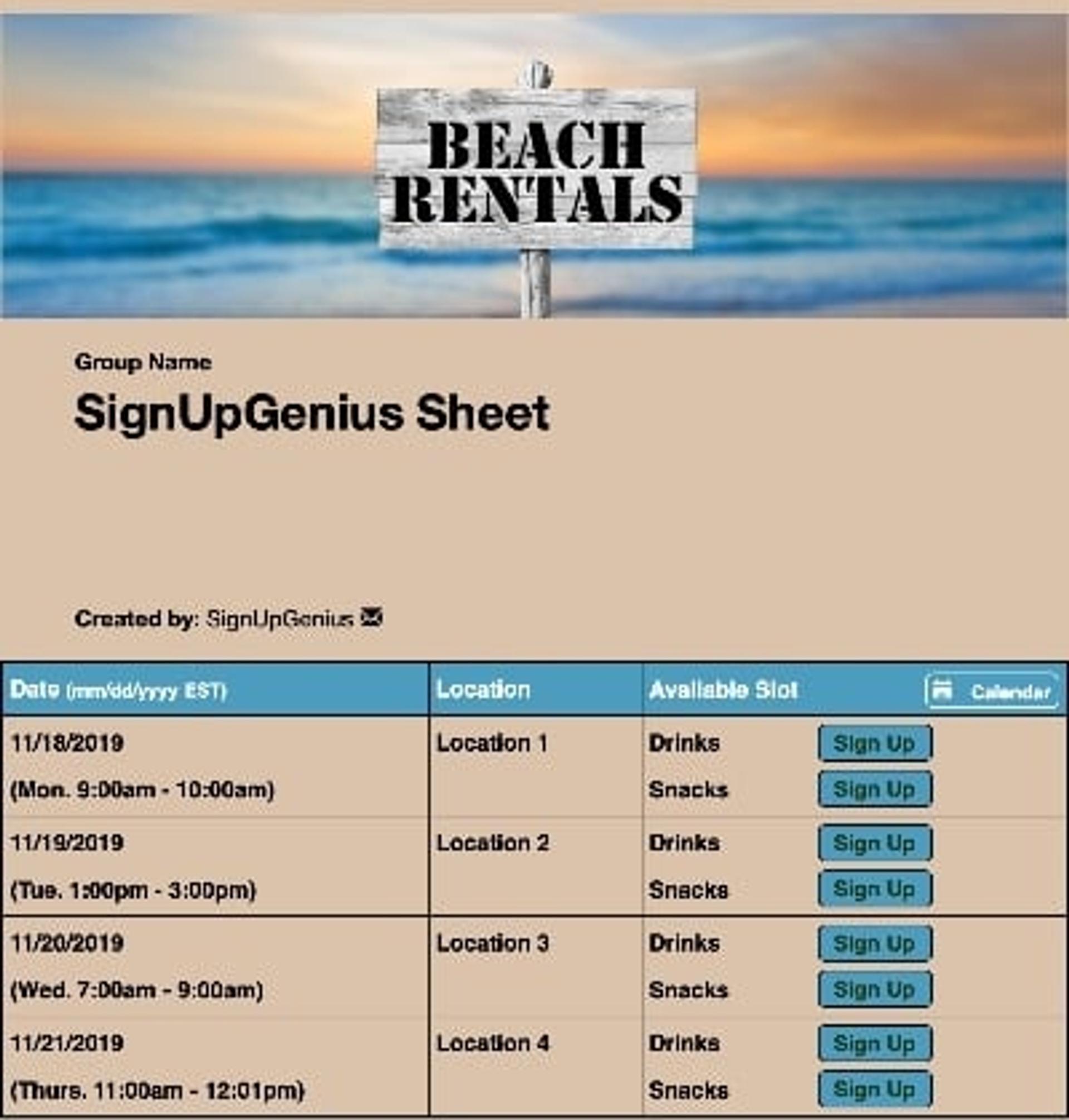 Beach Rentals