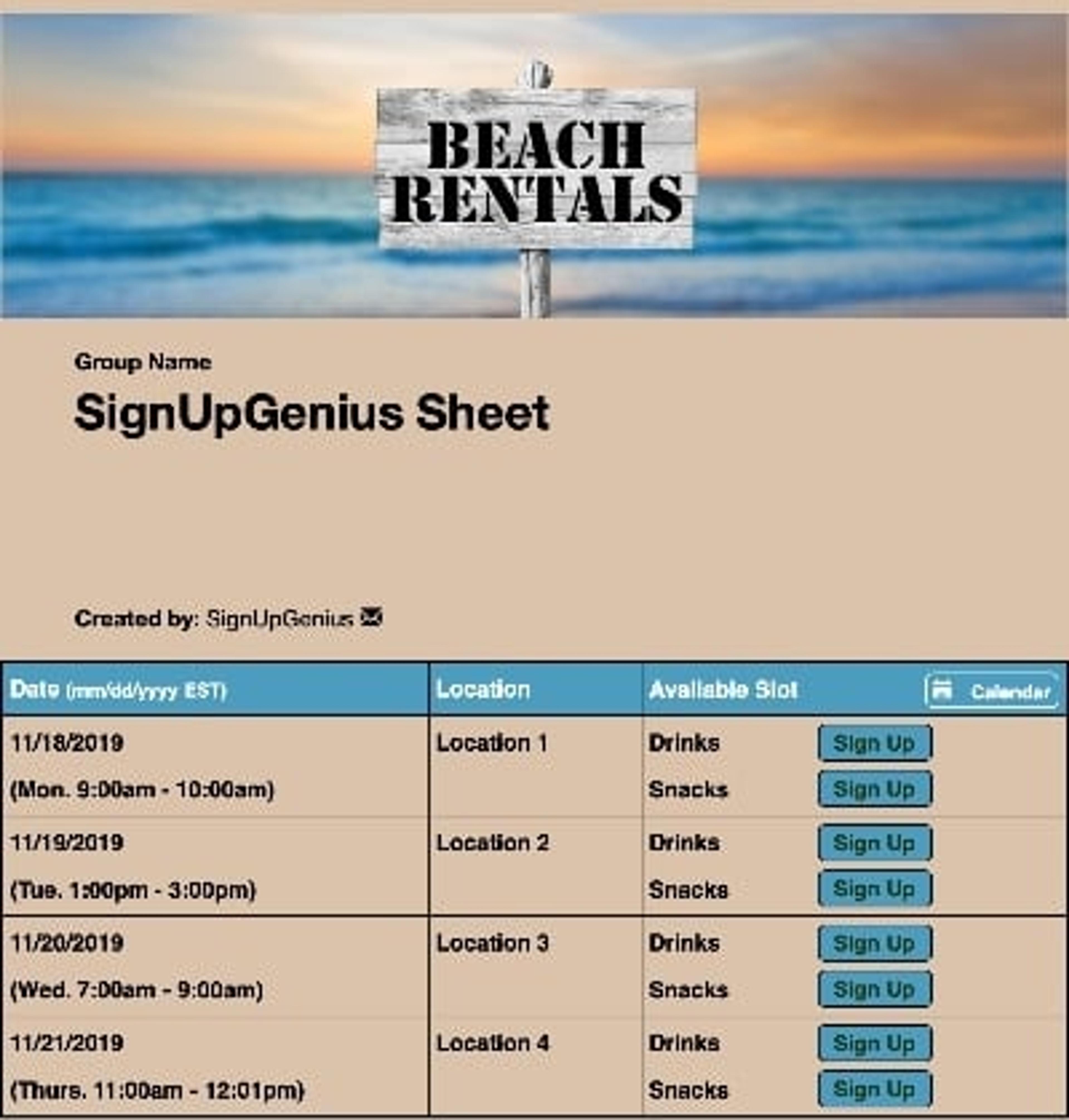 Beach Rentals