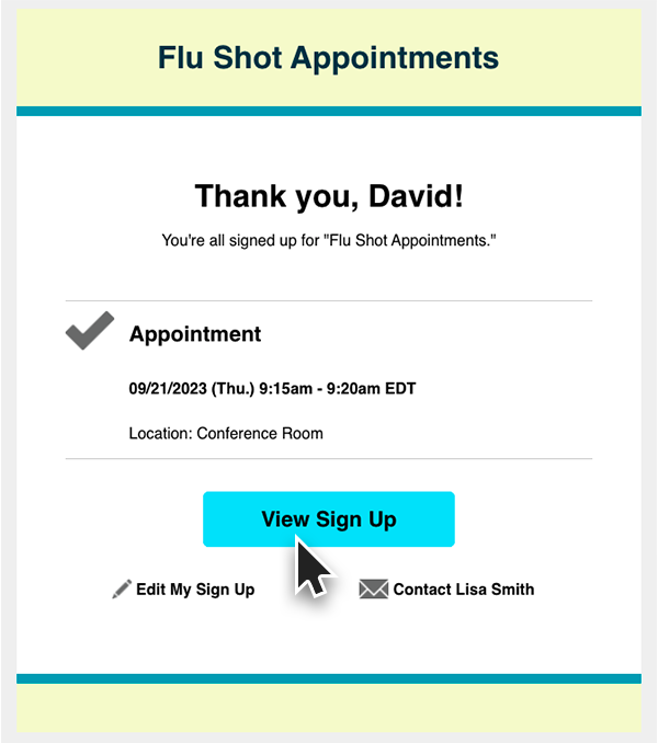 Flu Shot Sign Up