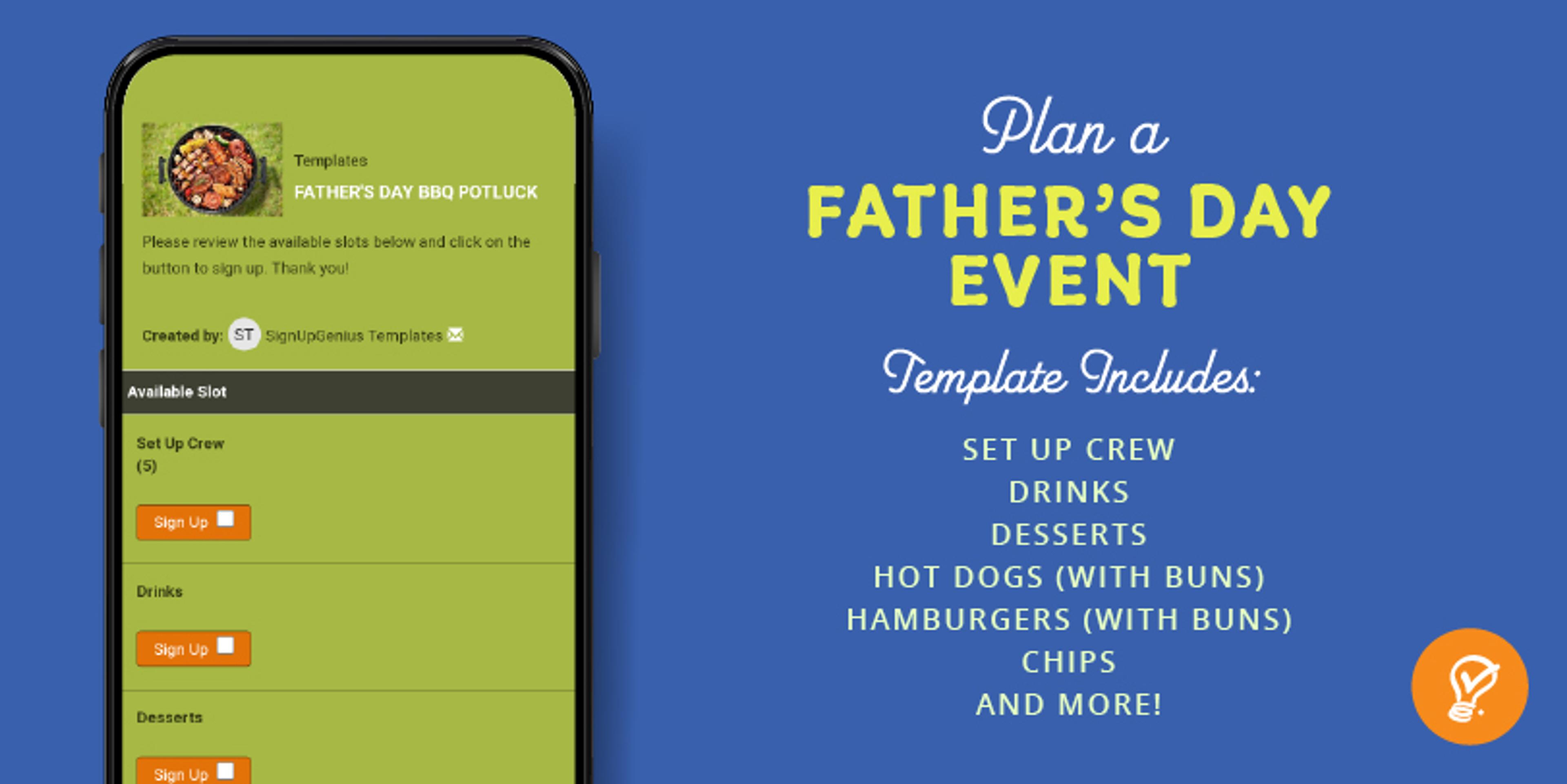 Fathers day barbecue sign up template