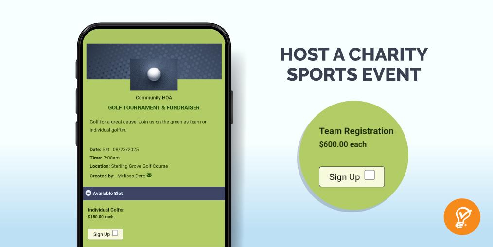 charity golf event sign up