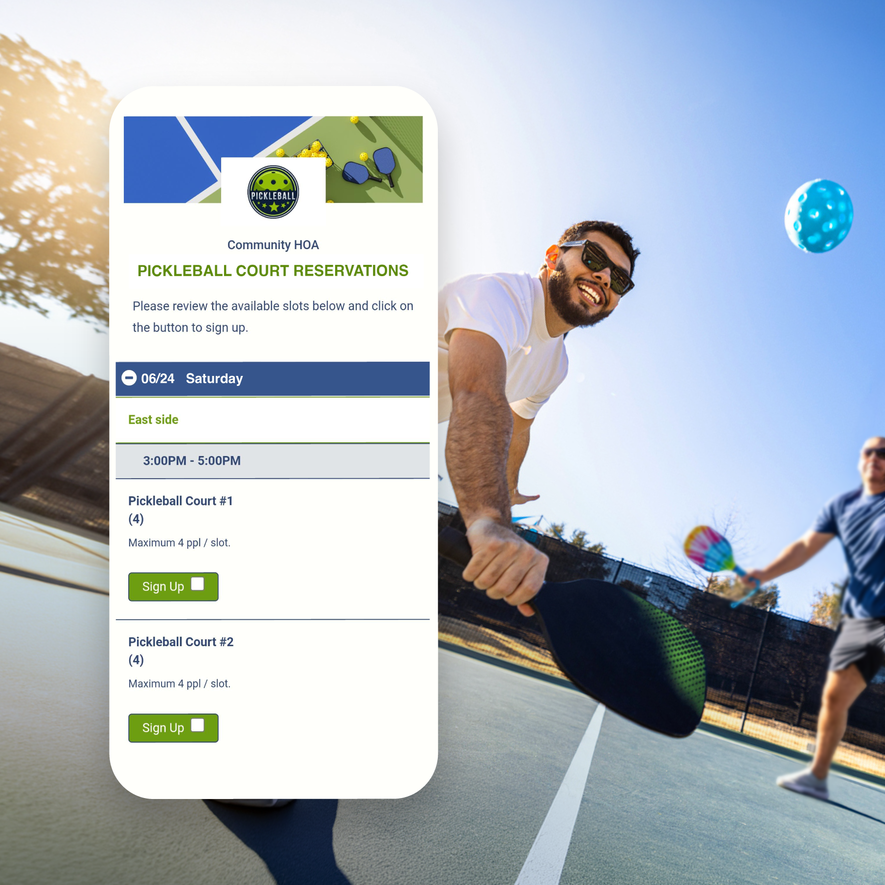 sample sign up on mobile