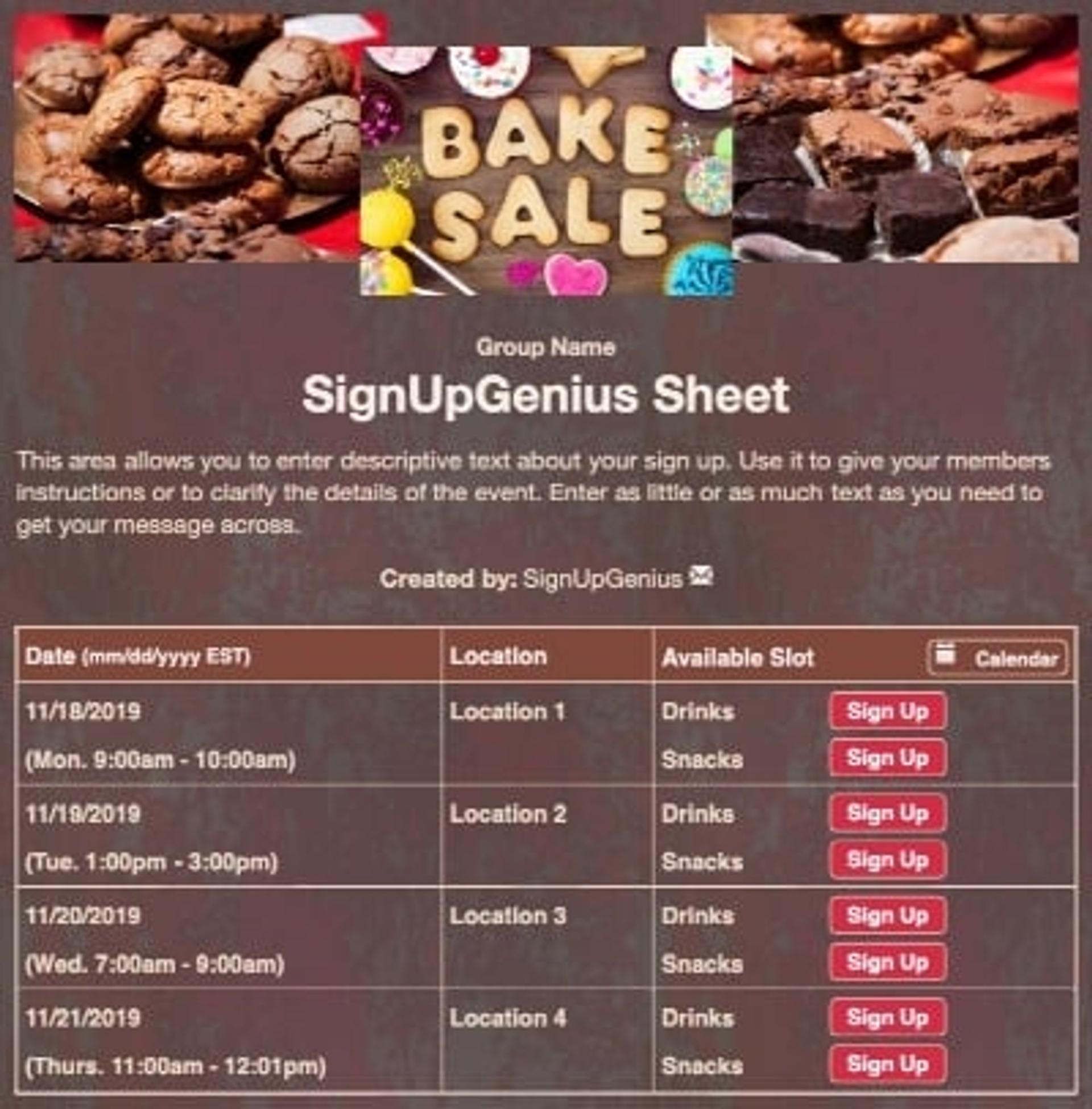 Bake Sale Goods