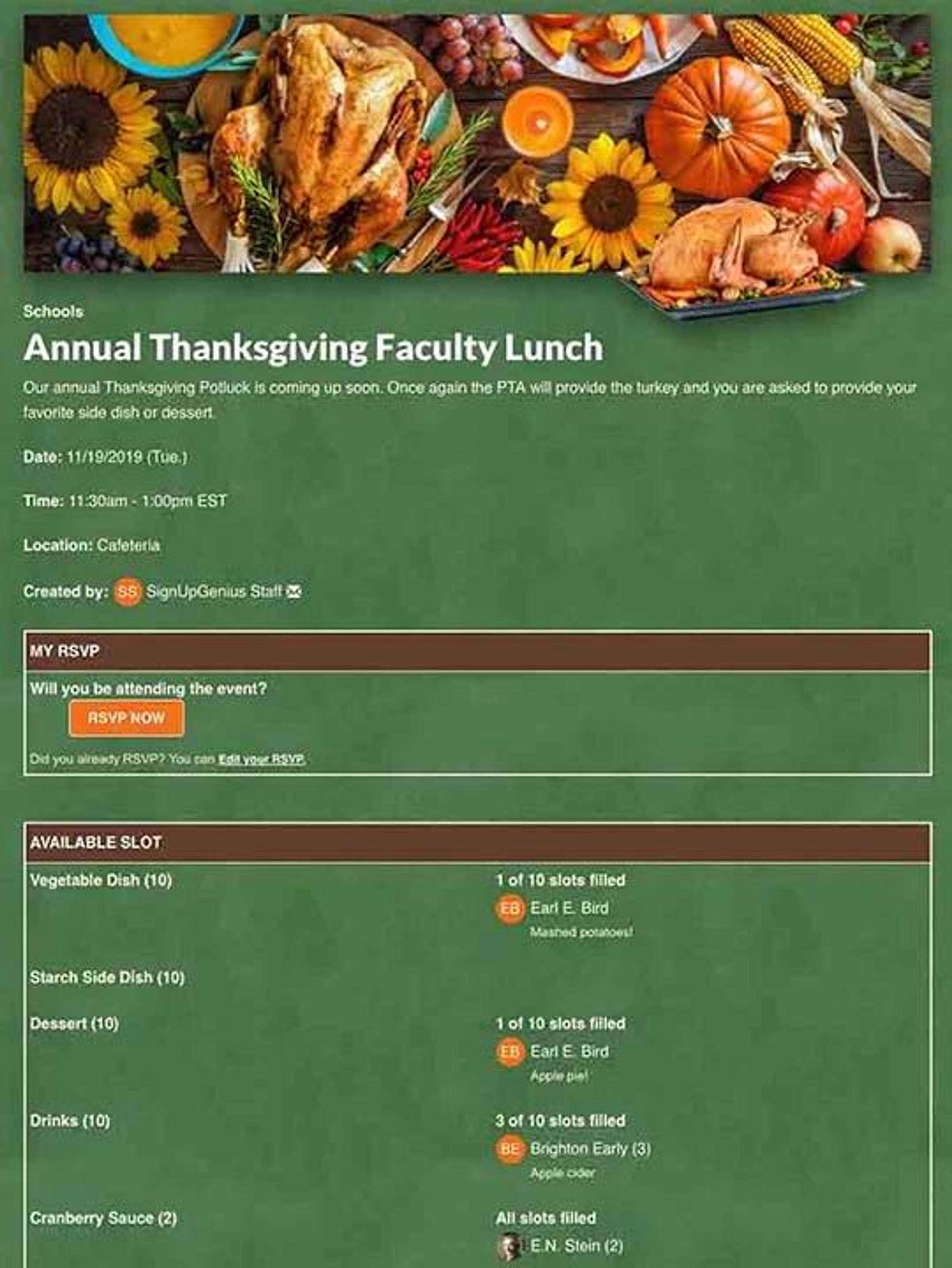 Coordinate a Holiday Meal