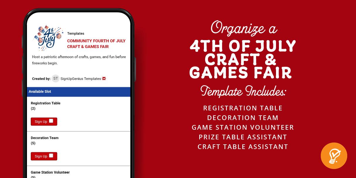 4th of July Craft and Games Fair Template