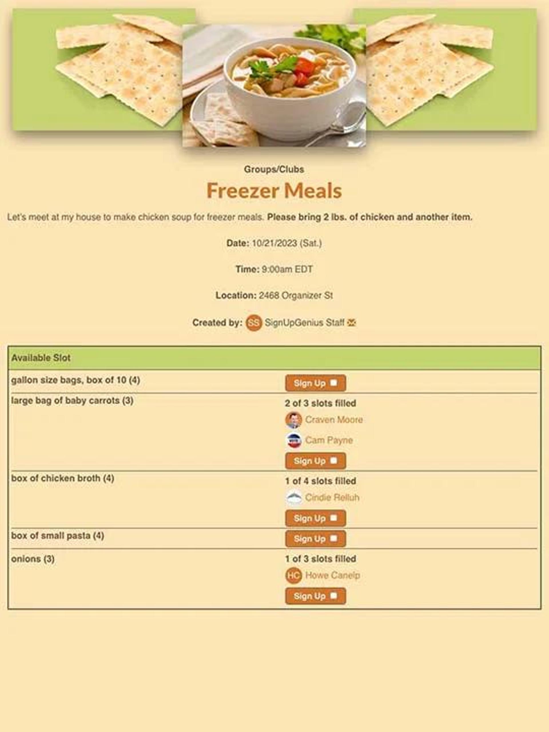 Plan a Freezer Meal Party