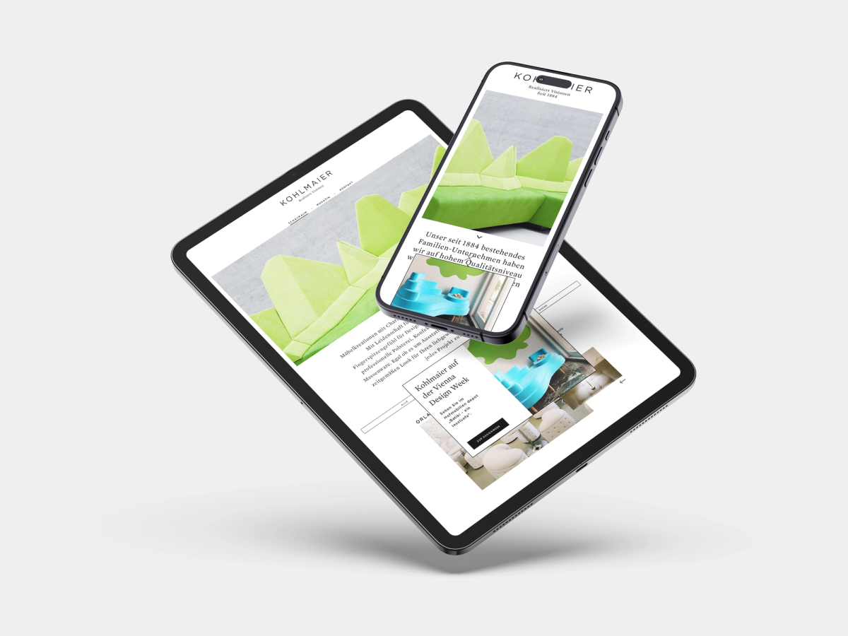 Firma Kohlmaier Website Mockup 