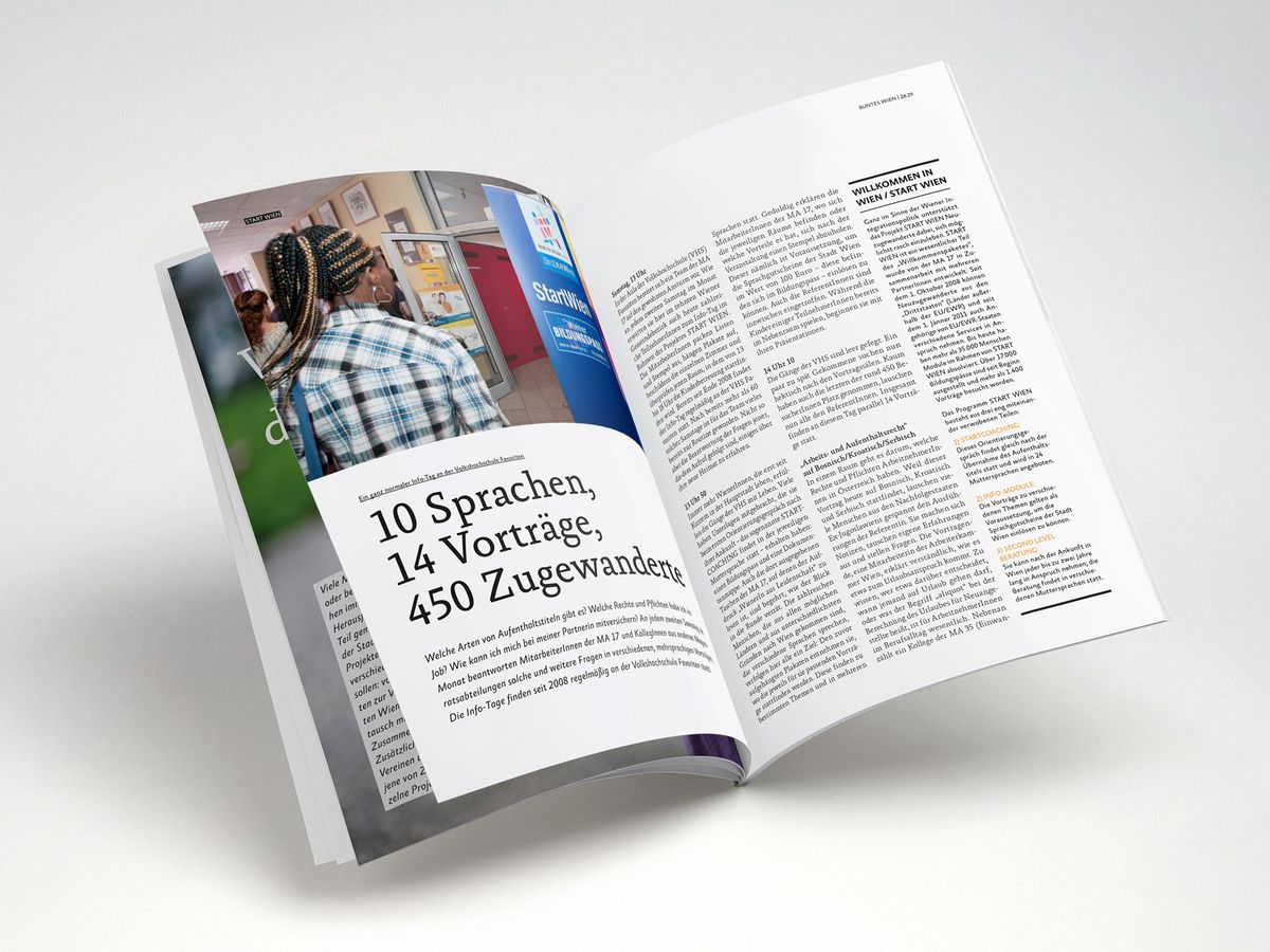 Magazin Mockup von MA 17 Integration und Diversität