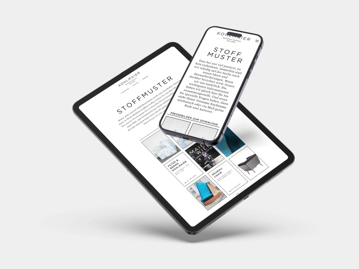 Firma Kohlmaier Website Mockup 