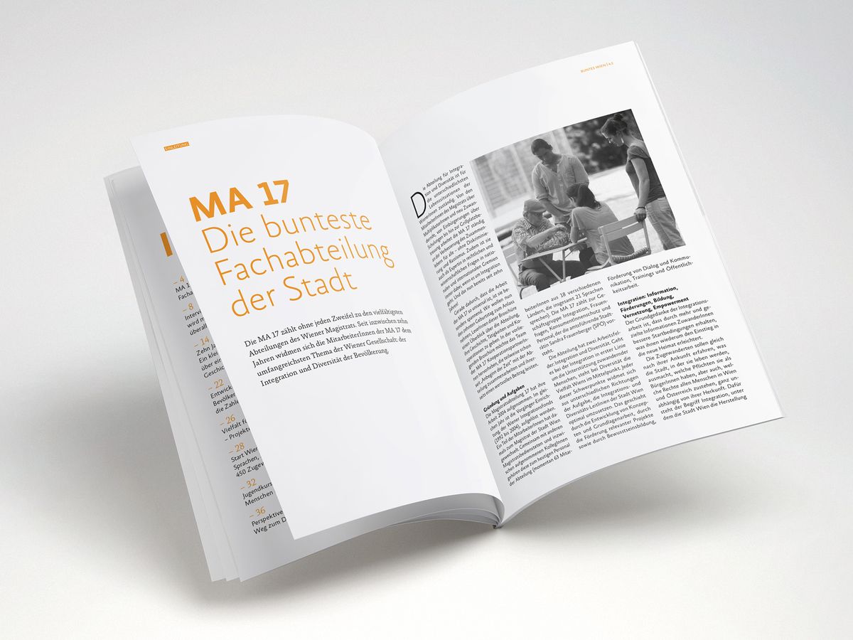 Magazin Mockup von MA 17 Integration und Diversität