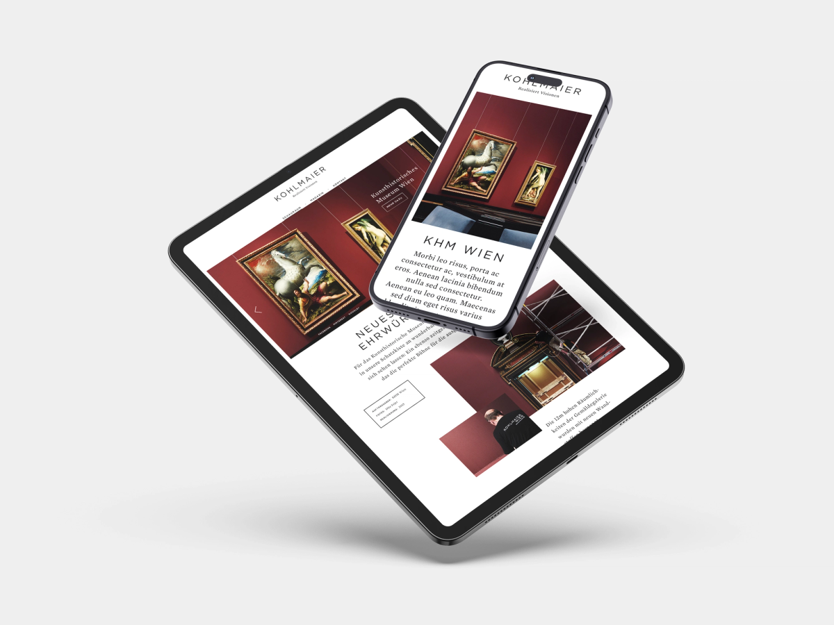 Firma Kohlmaier Website Mockup 