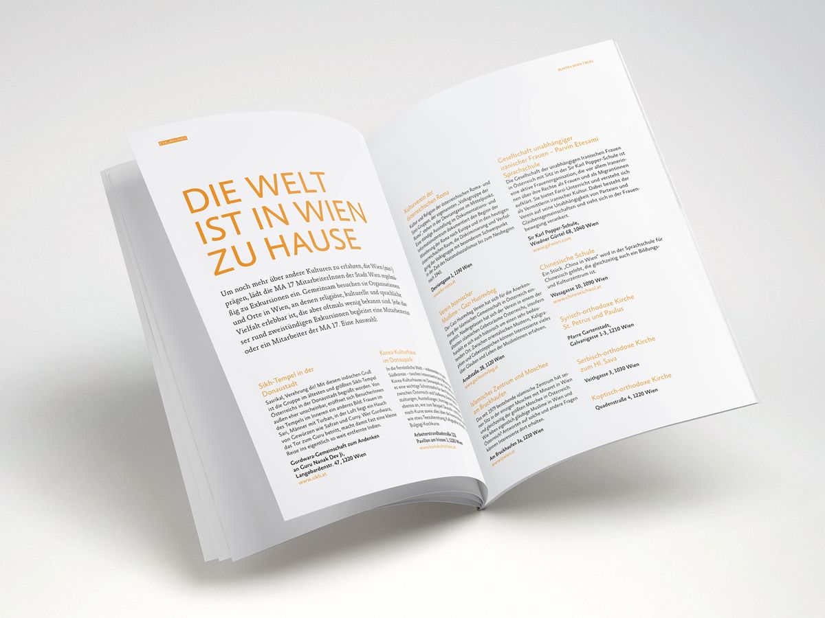 Magazin Mockup von MA 17 Integration und Diversität