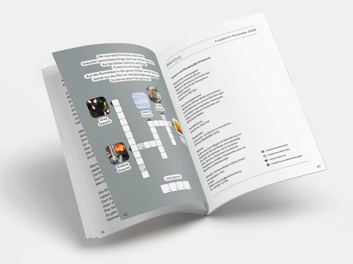 andererseits Magazin Innenseite Mockup
