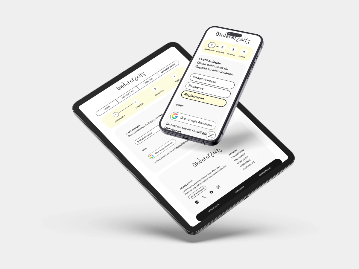 Website Mockup vom andererseits Checkout