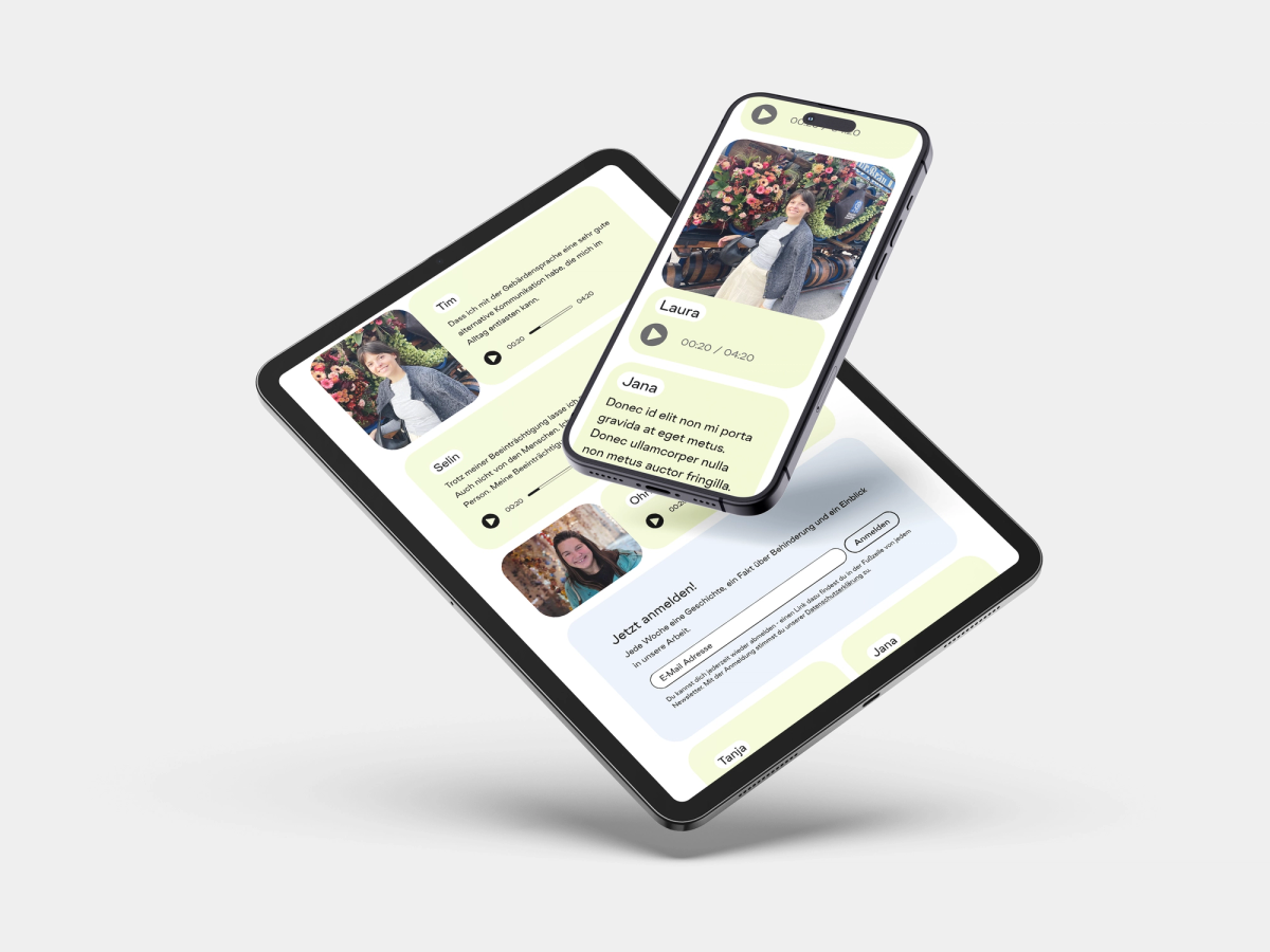 Website Mockup vom andererseits Community Umfrage Tool
