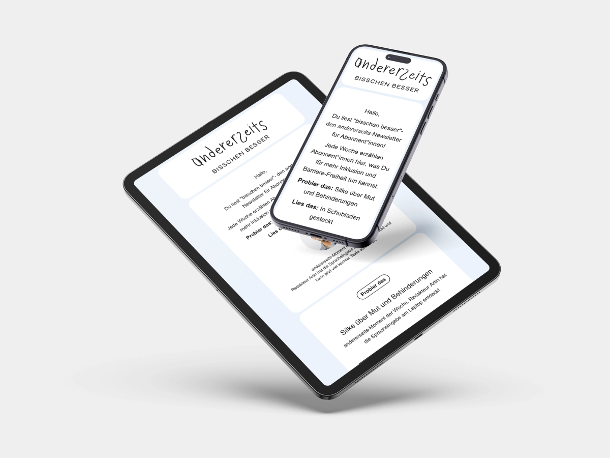 andererseits Newsletter Mockup - Bisschen Besser