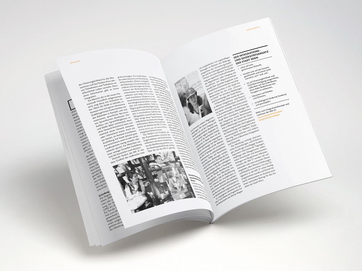 Magazin Mockup von MA 17 Integration und Diversität